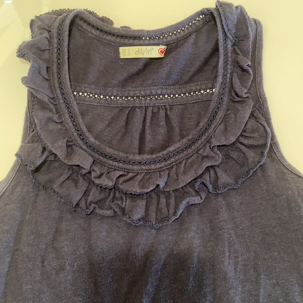 Blue ruffled halter - Picture 3 of 3